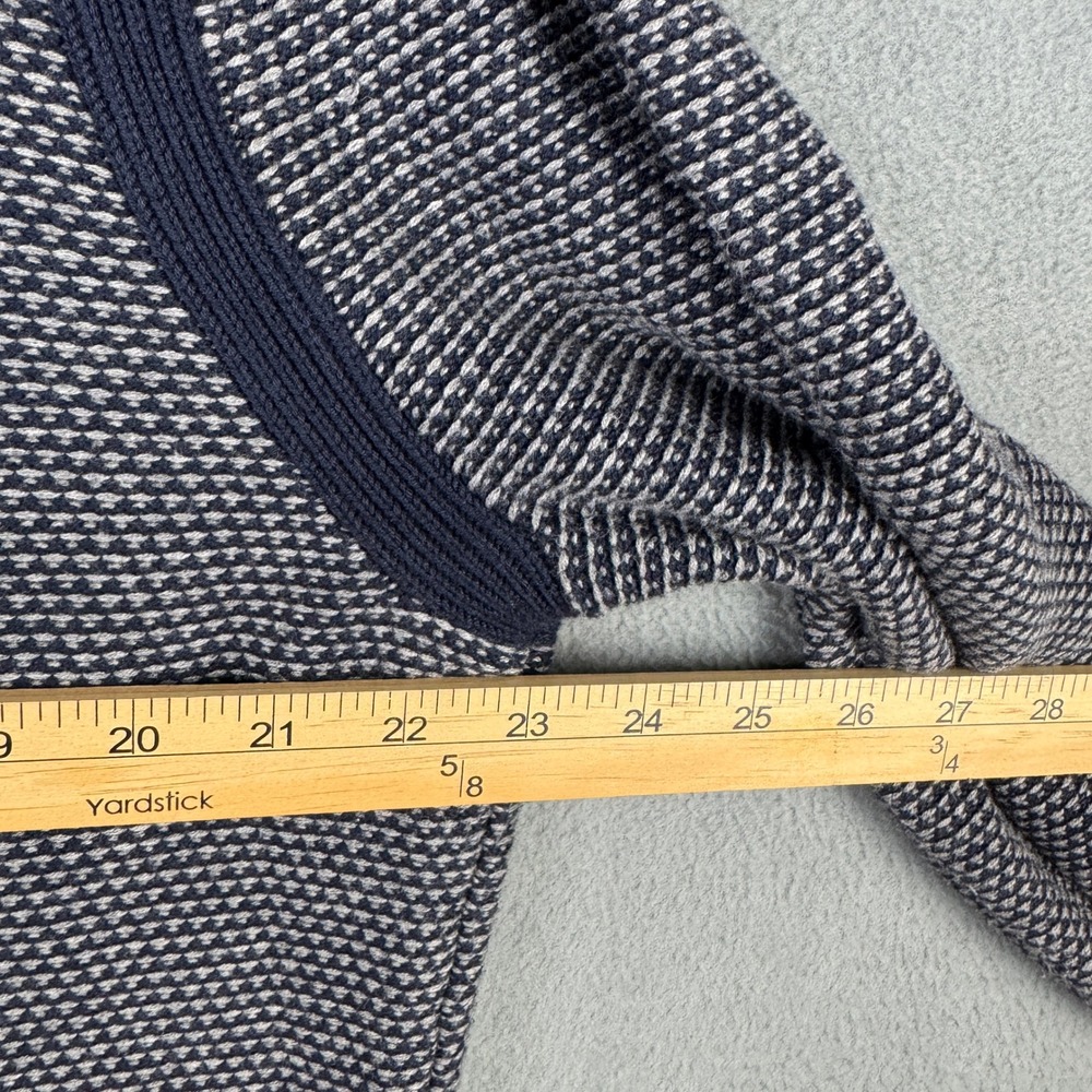 Banana Republic Mens XL Navy Blue Birdseye Shawl Collar Grandpa Cardigan Sweater - Picture 7 of 8